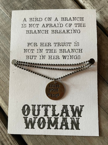 trust your wings pendant