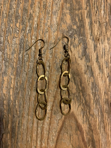 brass chain earrings
